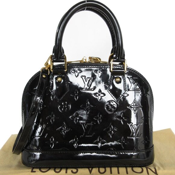 LOUIS VUITTON Black Monogram Leather Alma Shoulder Bag - Picture 2 of 5